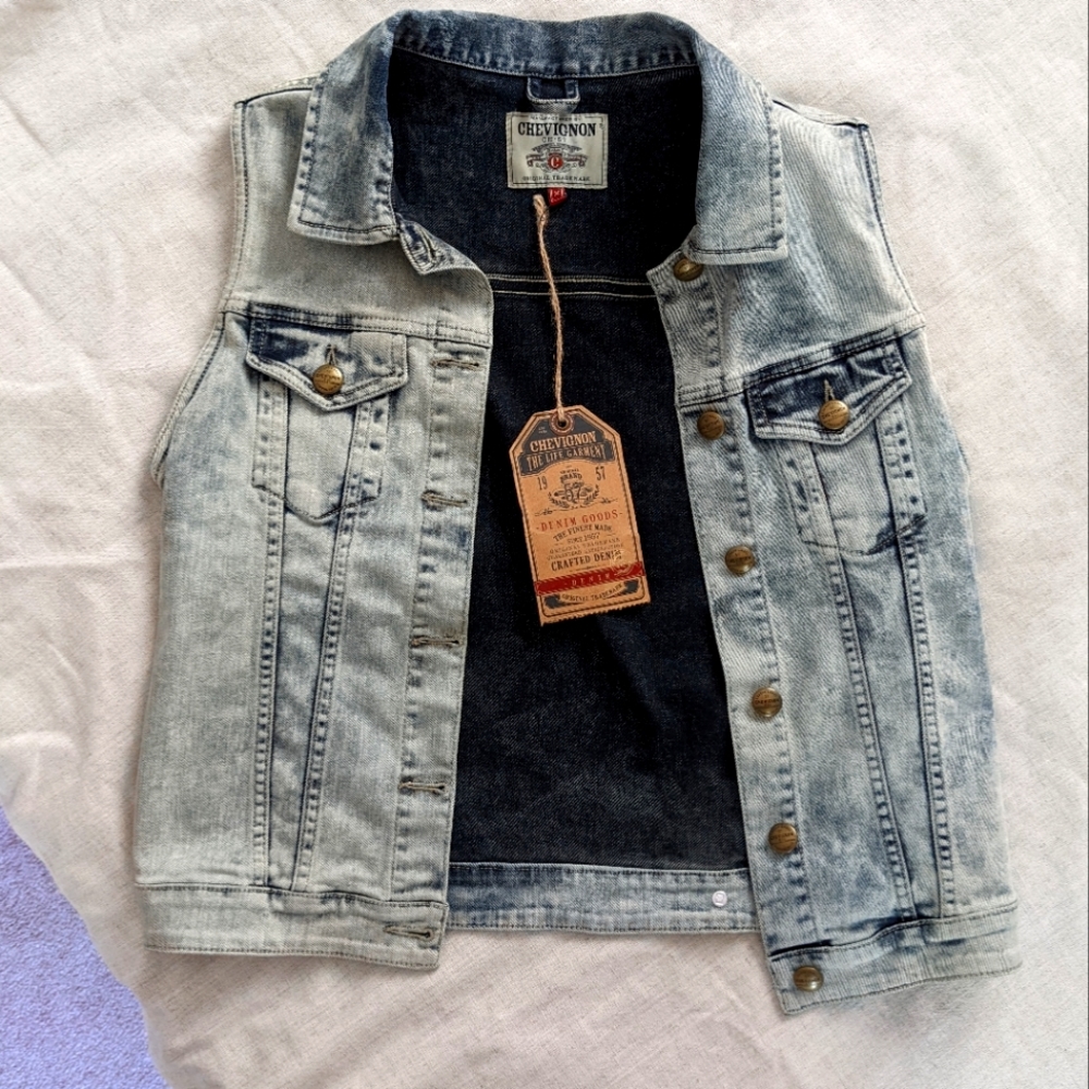 Chevignon the Life Garment Denim Vest NWT